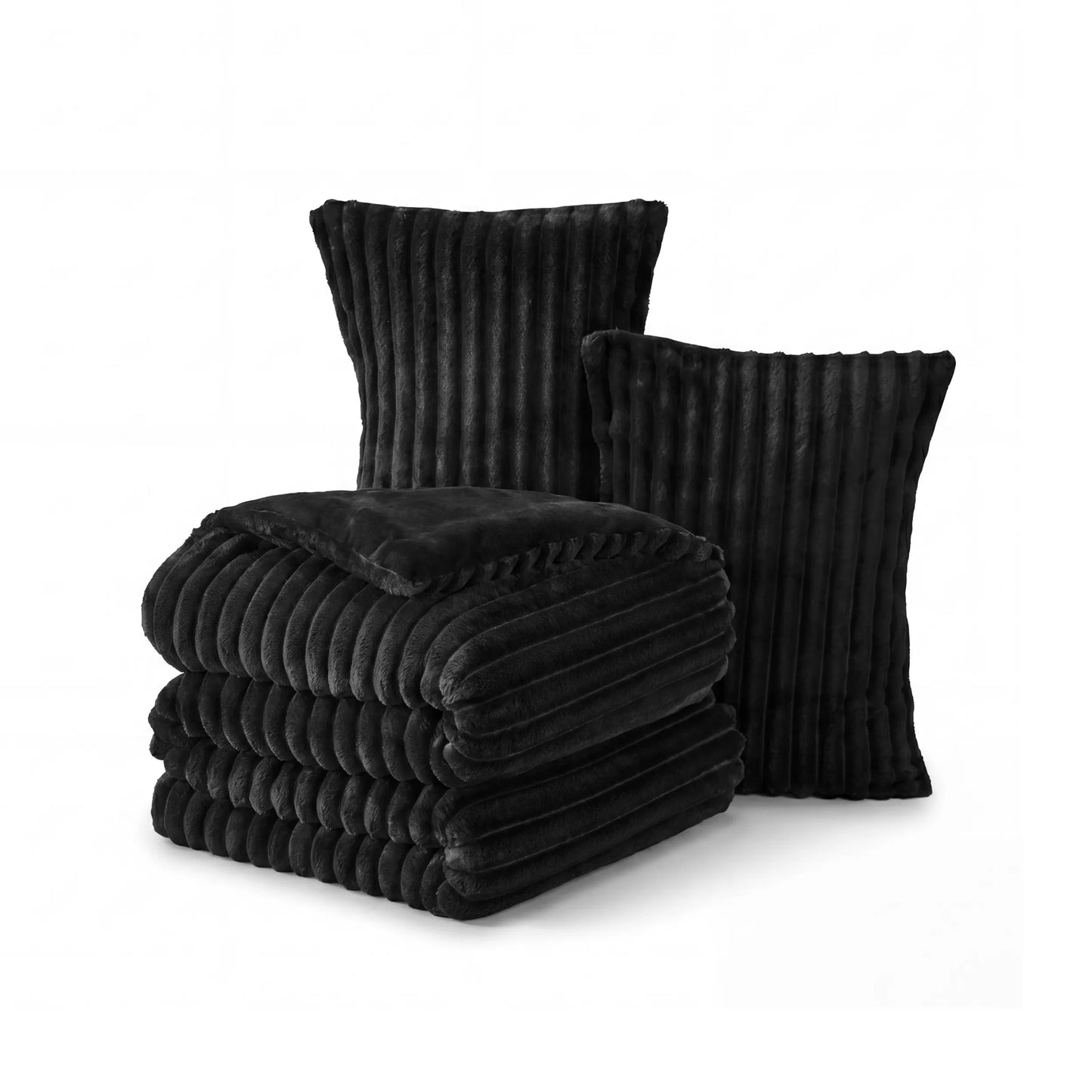 Striped Flannel Comforter Set