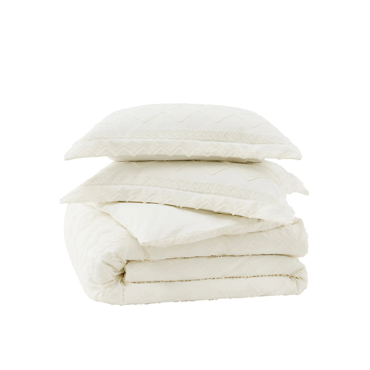 Boho Tufted Embroidery Duvet Cover Set