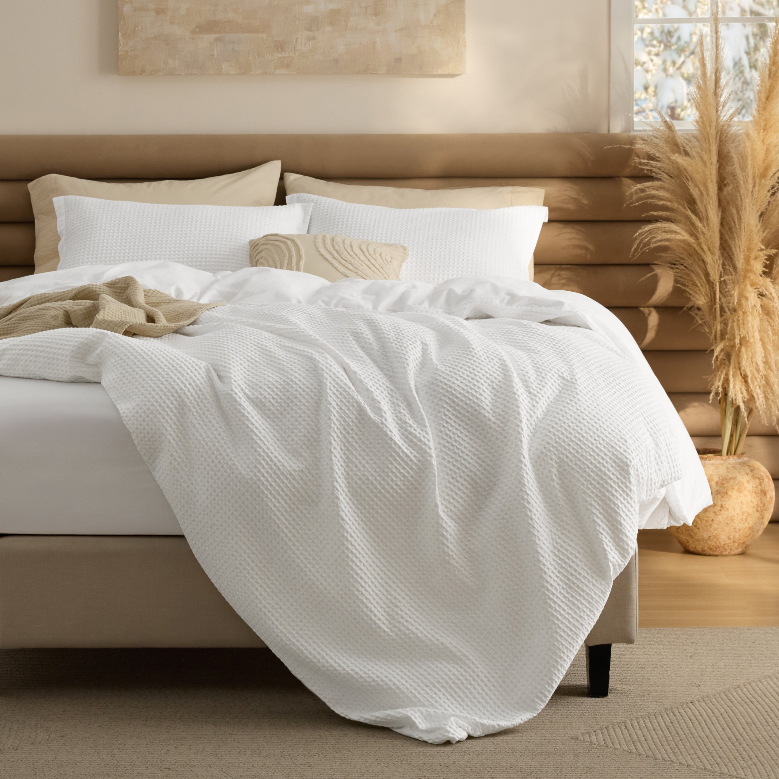 GentleSoft® Cotton Waffle Duvet Cover Set