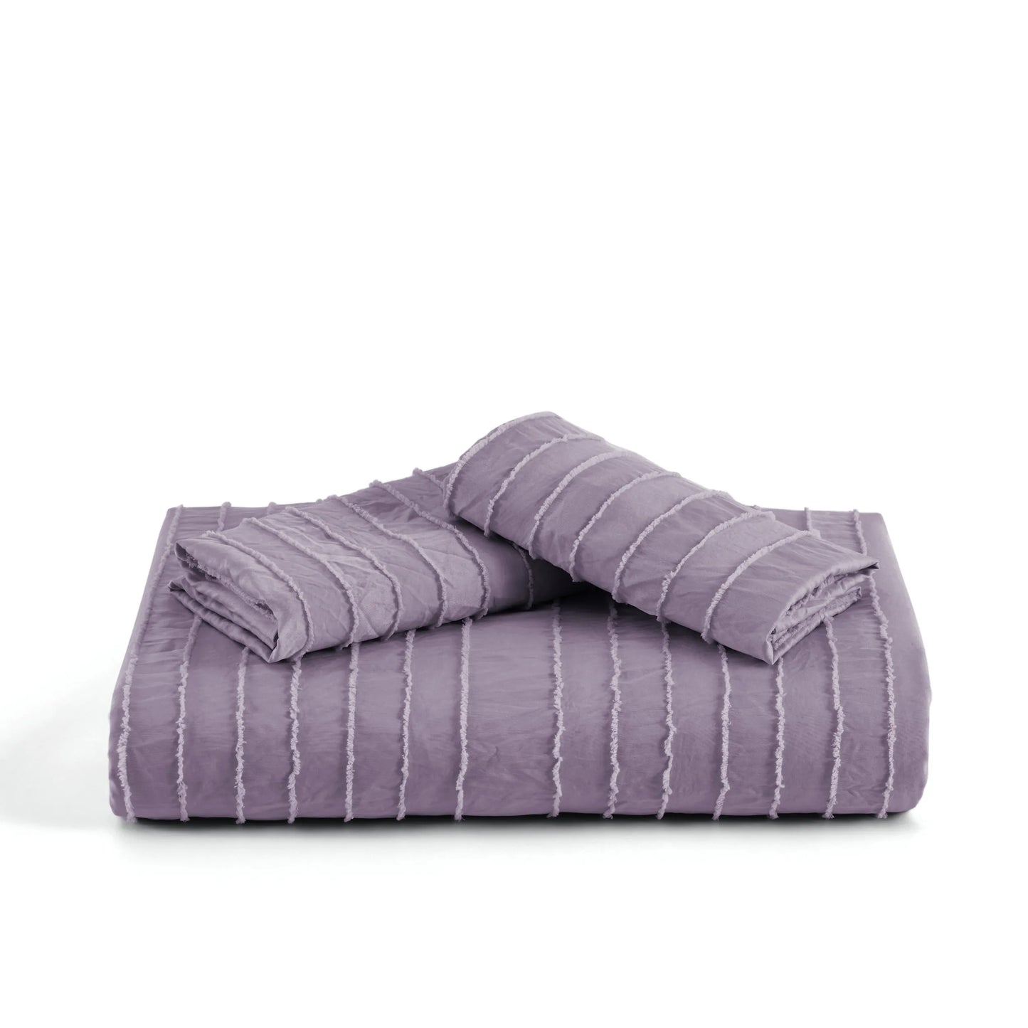 Striped Tufted Embroidery Duvet Cover Set
