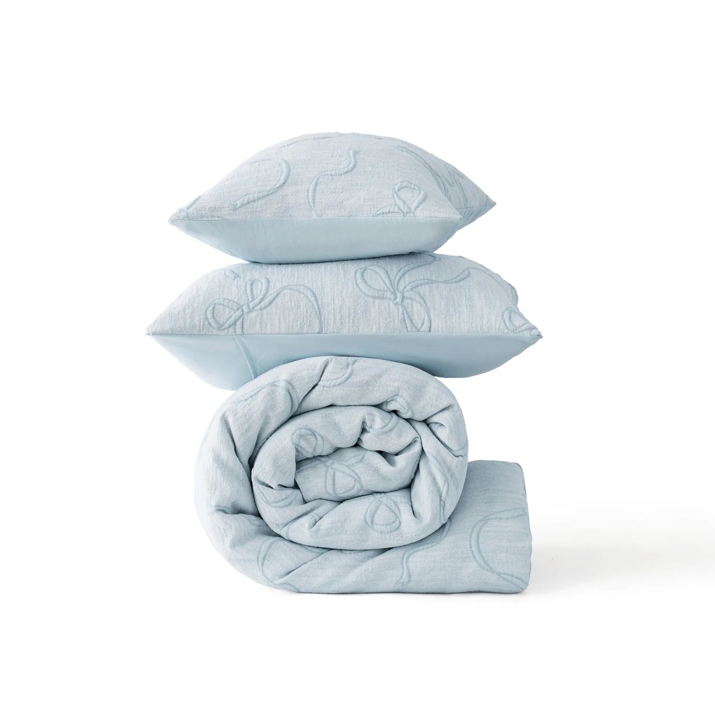 Graceful Bow Jacquard Comforter Set