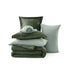 Dual-tone bed-in-a-bag set showcasing contrasting sage and olive green polyester bedding.