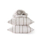 Cotton-Like Striped Sheet Set: pillows, folded flat & fitted sheets, neutral stripes.