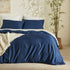 PureWoven navy organic bamboo viscose bedding bundle with throw.