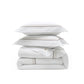 PureWoven Giza Egyptian cotton duvet cover and pillow sham set with striped embroidery.