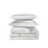PureWoven Giza Egyptian cotton duvet cover and pillow sham set with striped embroidery.