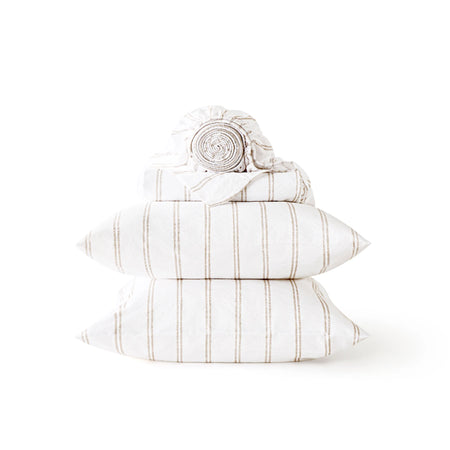 Cotton-Like Striped Sheet Sets