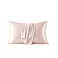 Blush Beauty Sleep pillowcase with soft draped folds, cooling nylon-spandex.