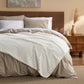 White ribbed plush blanket, part of Slub Cotton Modern Cozy Bundle