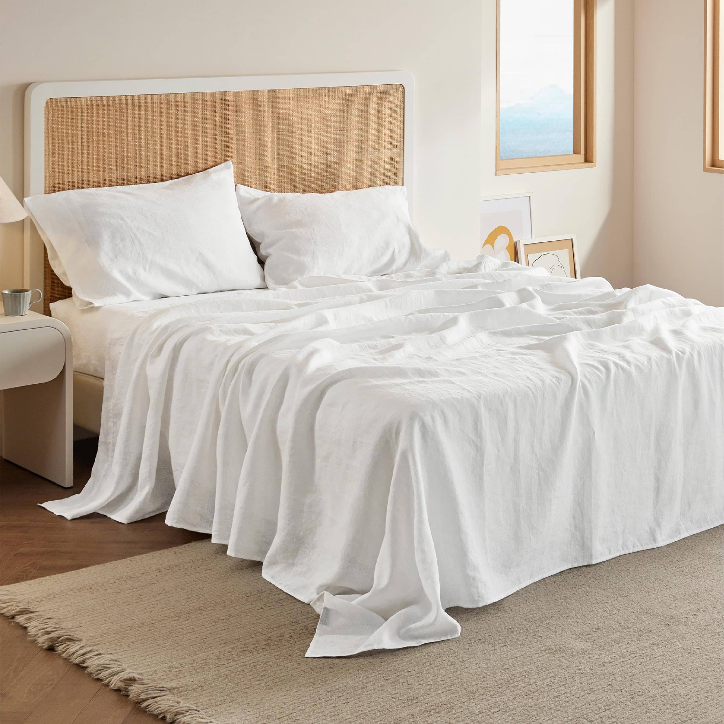Bedsure Breathable Cotton Linen Bed Sheet Set