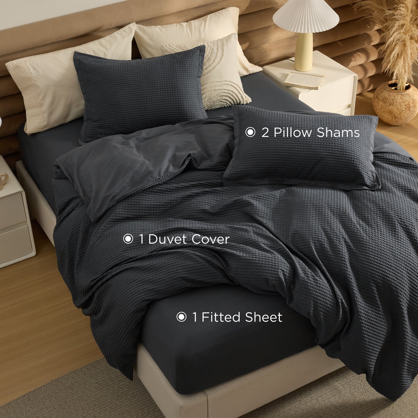 GentleSoft® Cotton Waffle Duvet Cover Set