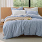 PureWoven Washed Cotton Gingham Duvet Cover Set