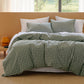 PureWoven Washed Cotton Gingham Duvet Cover Set
