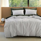 PureWoven Washed Cotton Striped Duvet Cover Set