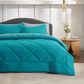 Teal reversible microfiber bed-in-a-bag set with diamond quilting