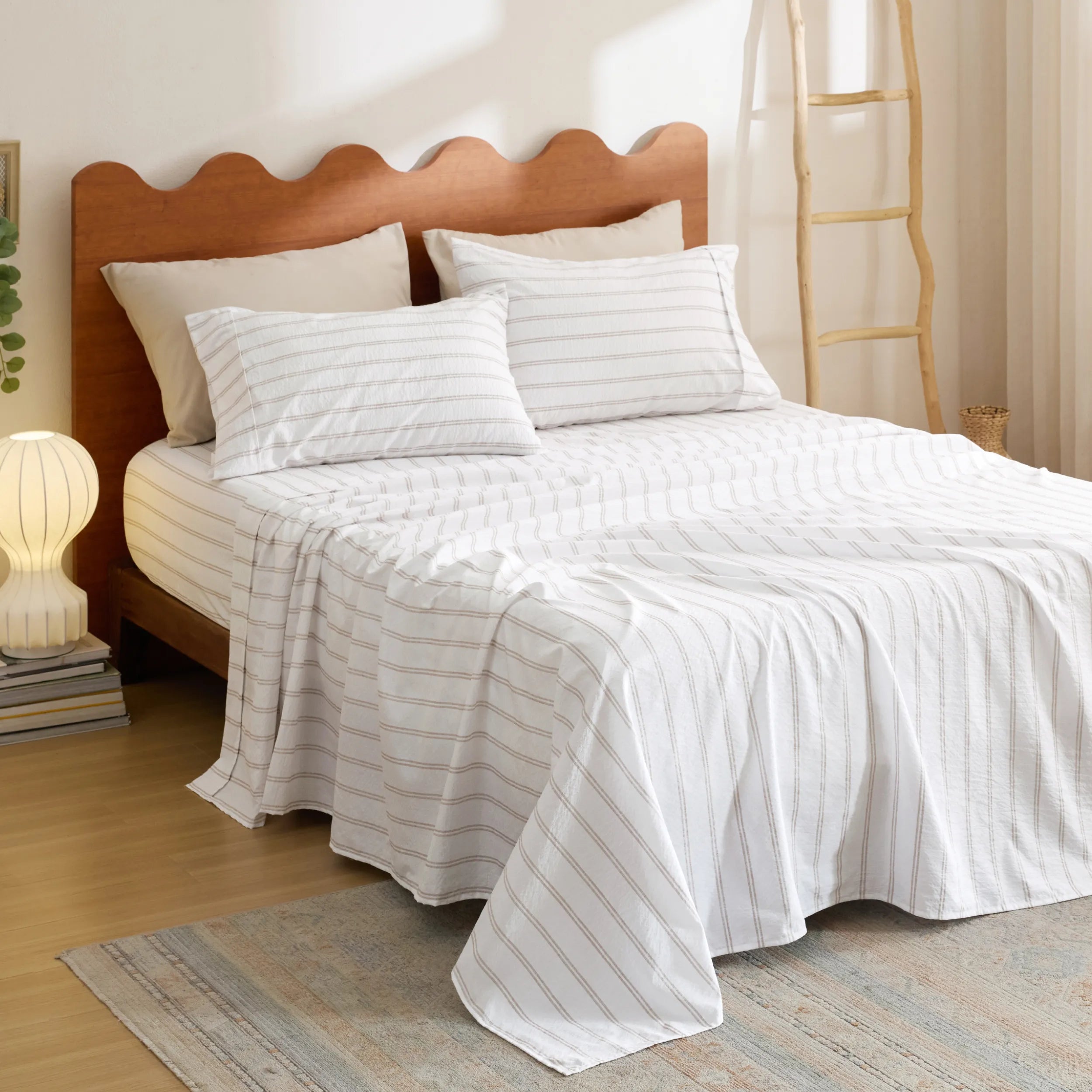 Cotton-Like Striped Sheet Sets