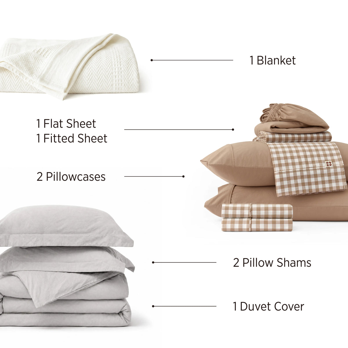 Washed Cotton Natural Complete Bed Bundle