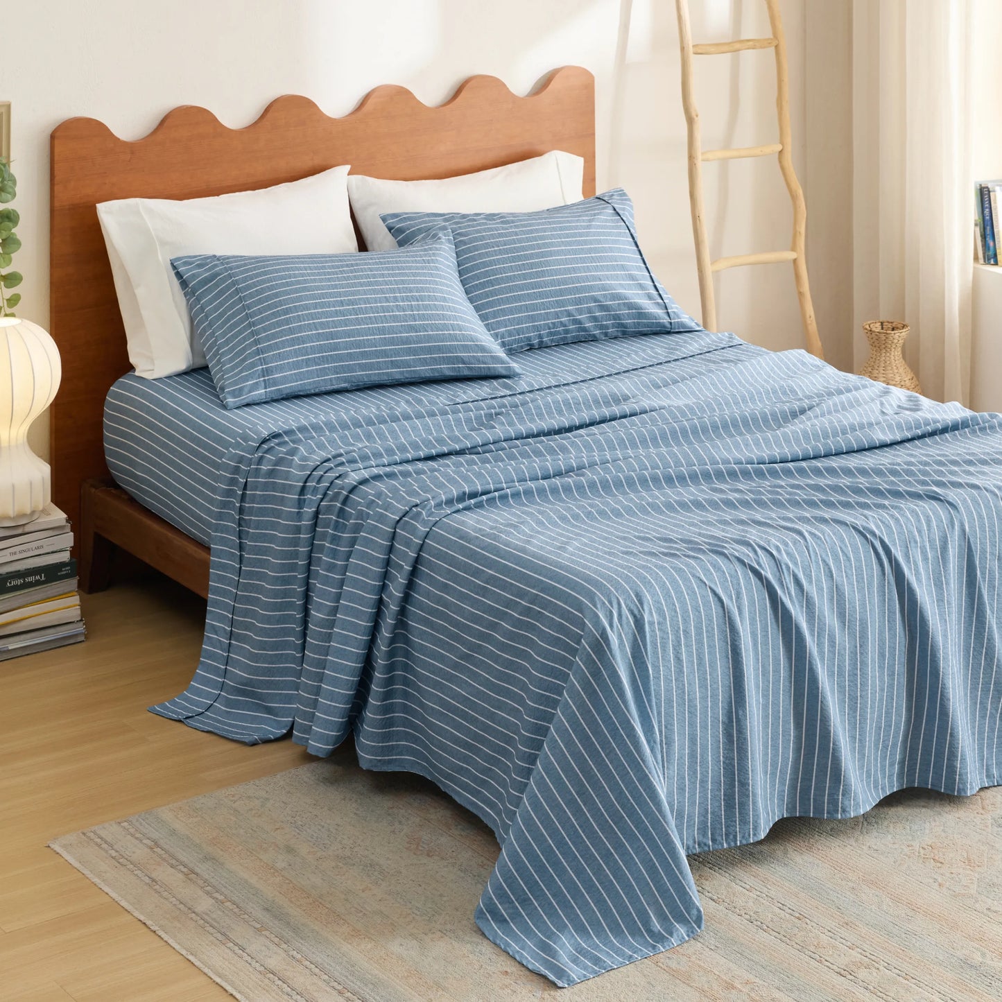 Cotton-Like Striped Sheet Sets
