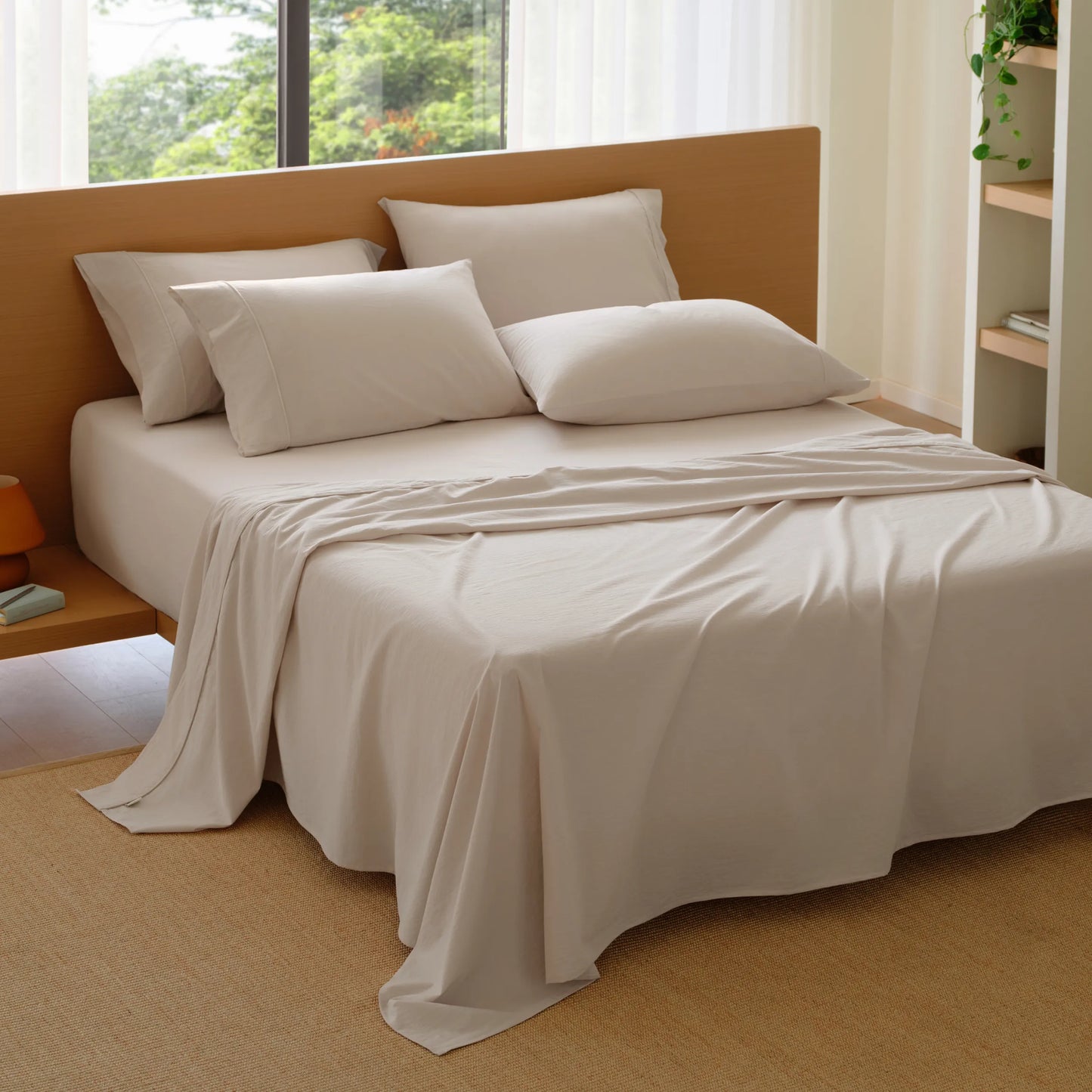 PureWoven™ 6-Piece Washed Cotton Sheet Set