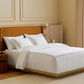 PureWoven Giza Egyptian cotton duvet cover set with double-line embroidery.