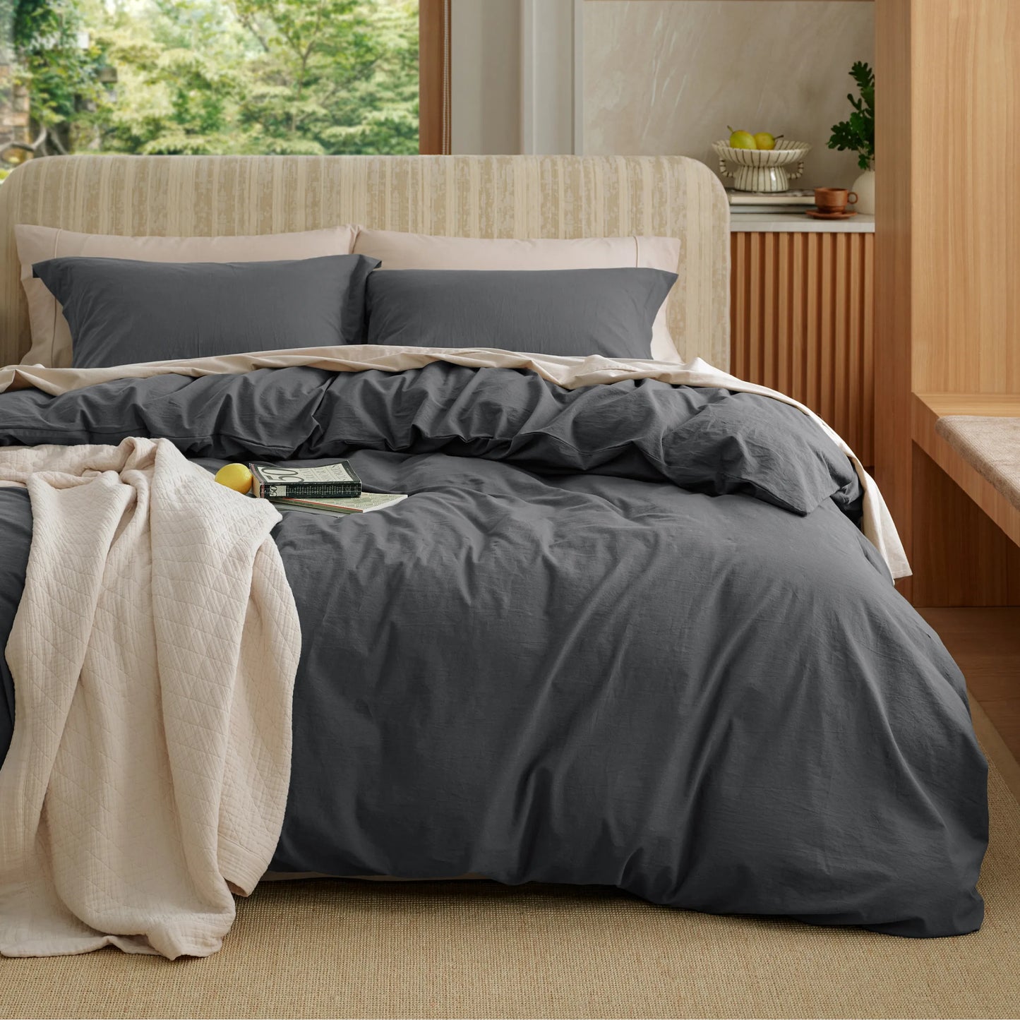 PureWoven™ Washed Cotton Duvet Cover Set