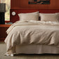 PureWoven™ beige cotton waffle weave duvet cover