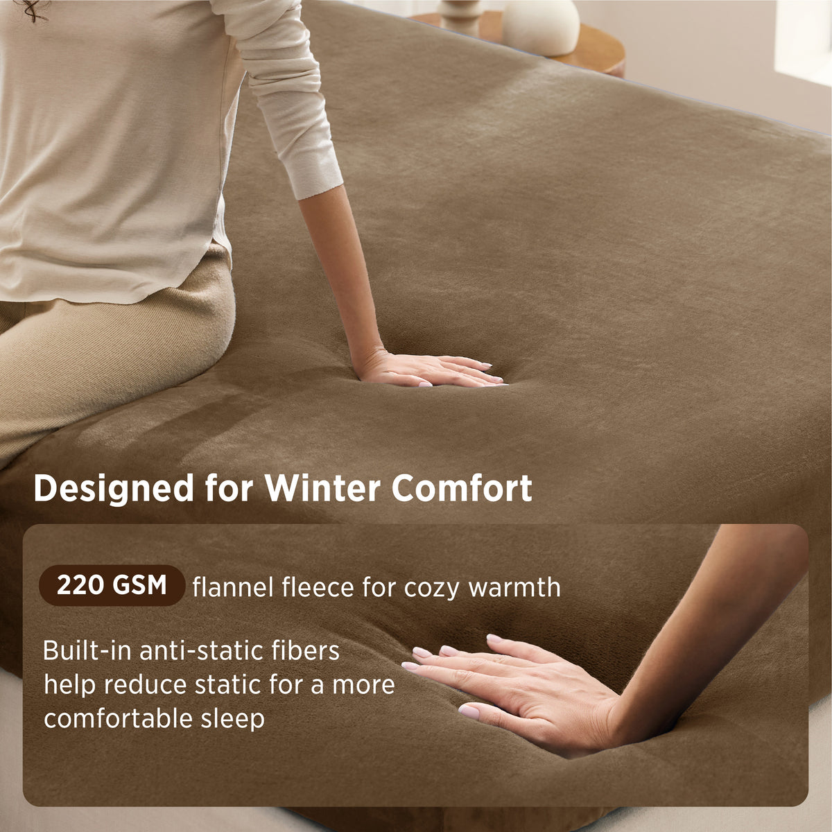 220 GSM Anti-Static Flannel Fitted Sheet