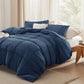 Striped Tufted Embroidery Duvet Cover Set