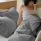 PureWoven Washed Cotton Striped Duvet Cover Set