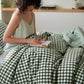 PureWoven Washed Cotton Gingham Duvet Cover Set