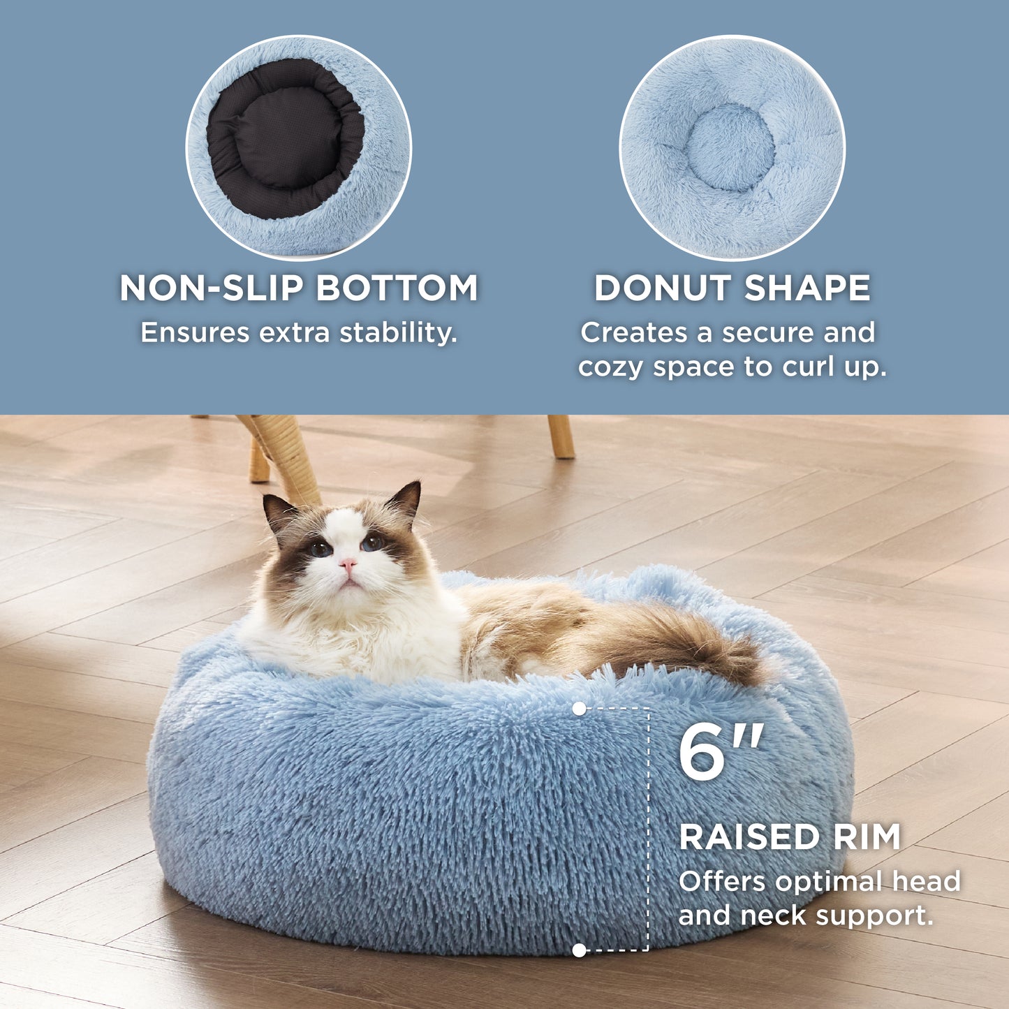 Calming Donut Bed for Dogs and Cats