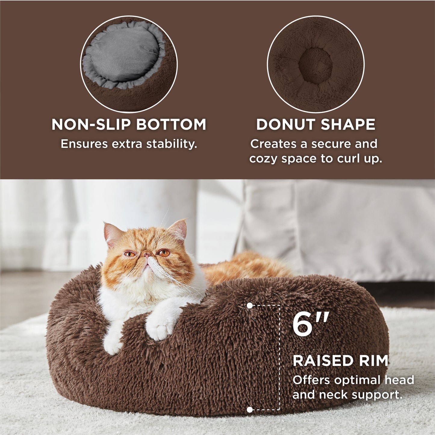 Calming Donut Bed for Dogs and Cats