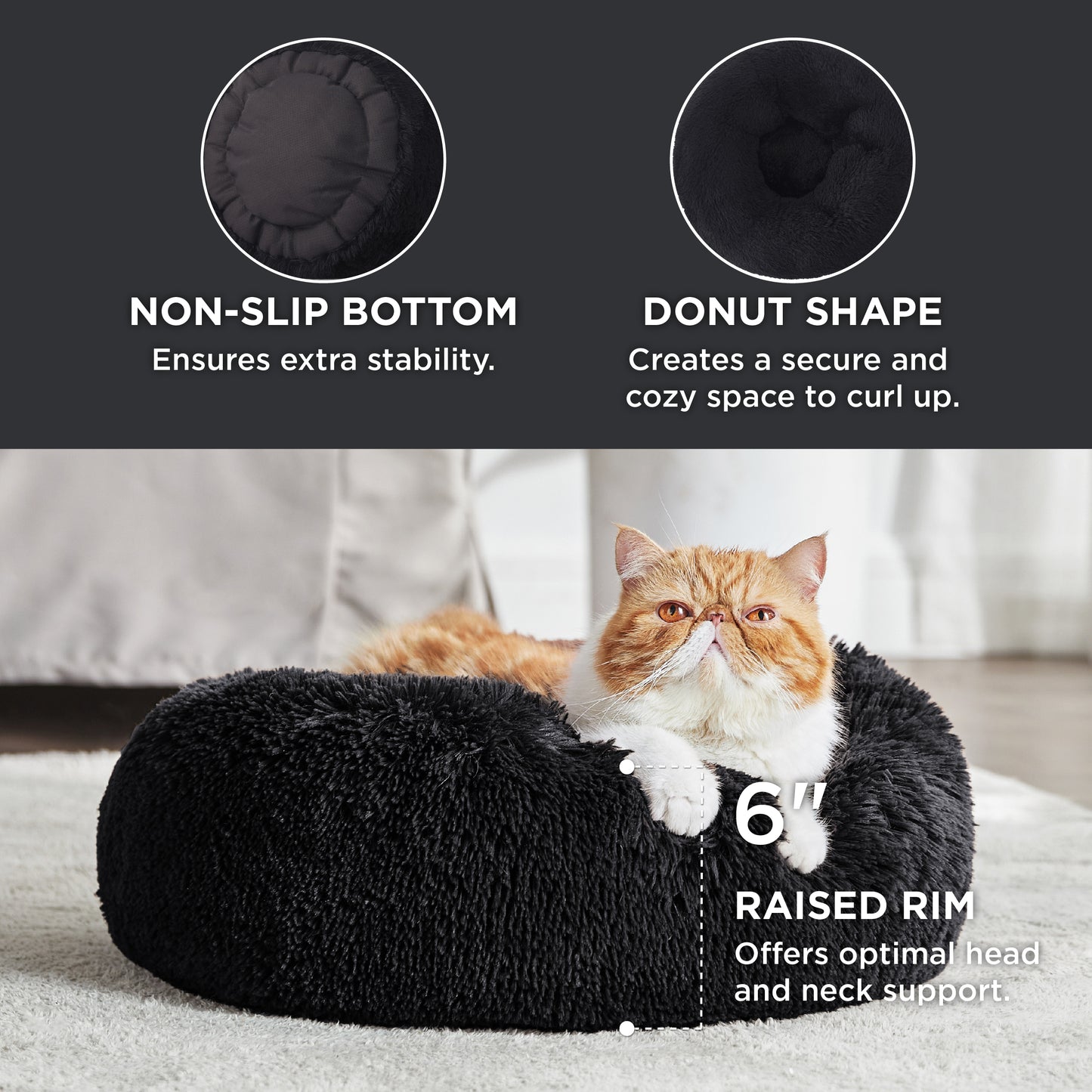 Calming Donut Bed for Dogs and Cats