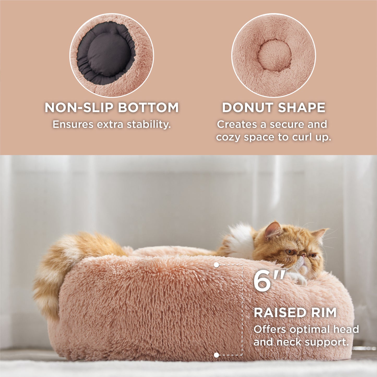Calming Donut Bed for Dogs and Cats