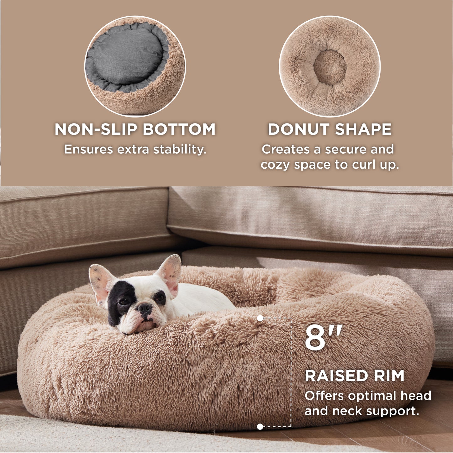 Calming Donut Bed for Dogs and Cats
