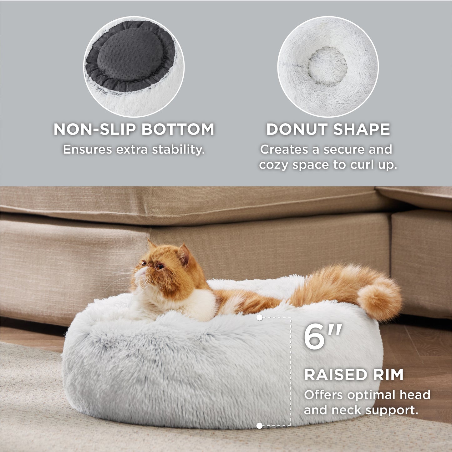 Calming Donut Bed for Dogs and Cats
