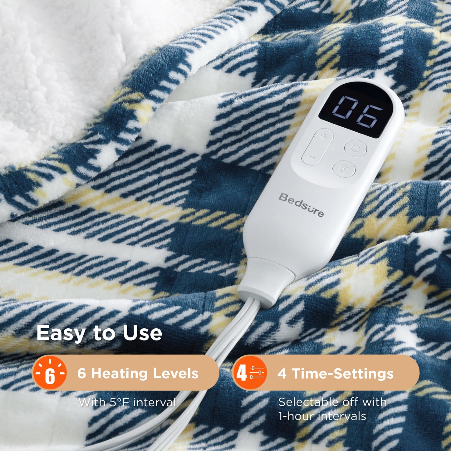 GentleSoft® Plaid Flannel Heated Blanket