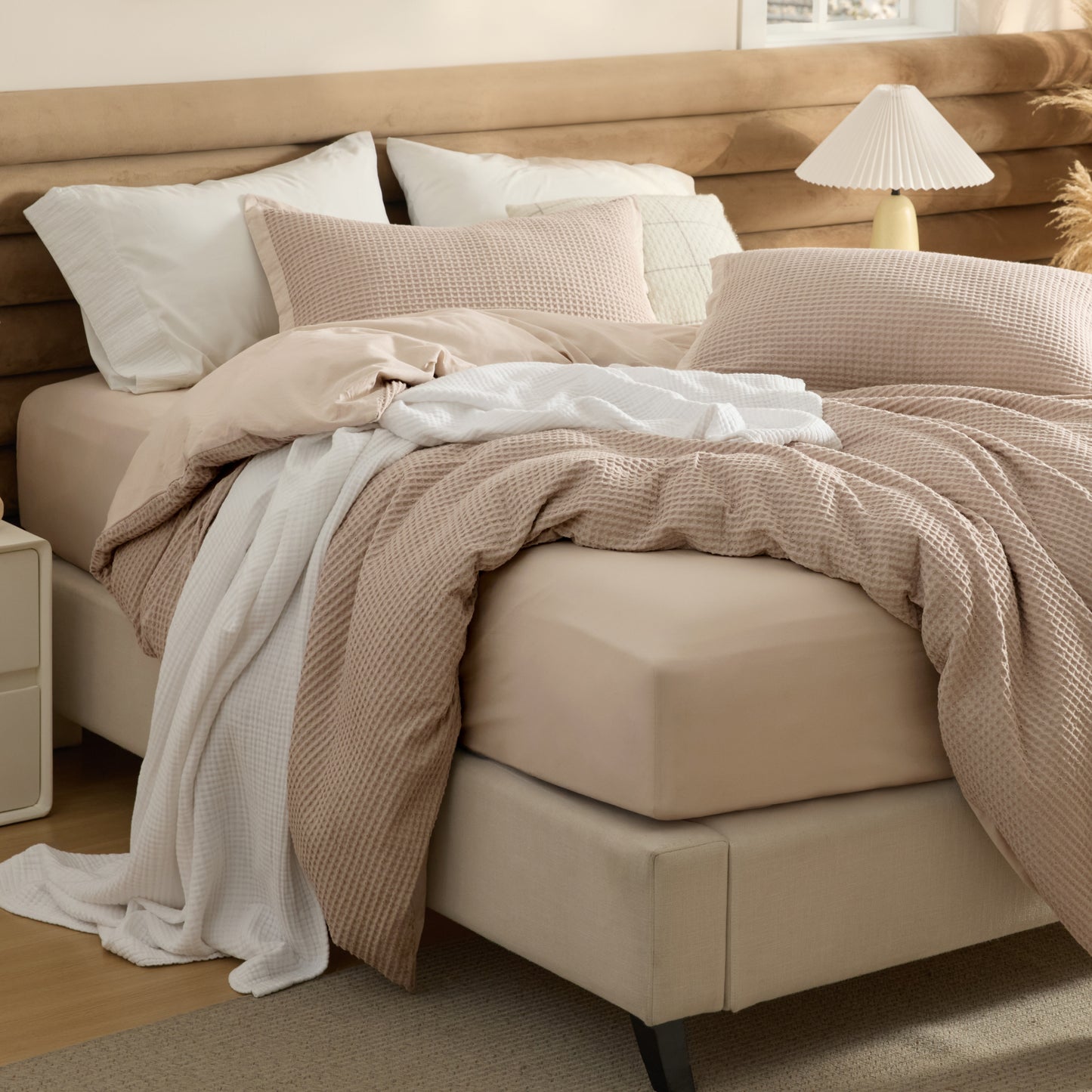 GentleSoft® Cotton Waffle Duvet Cover Set