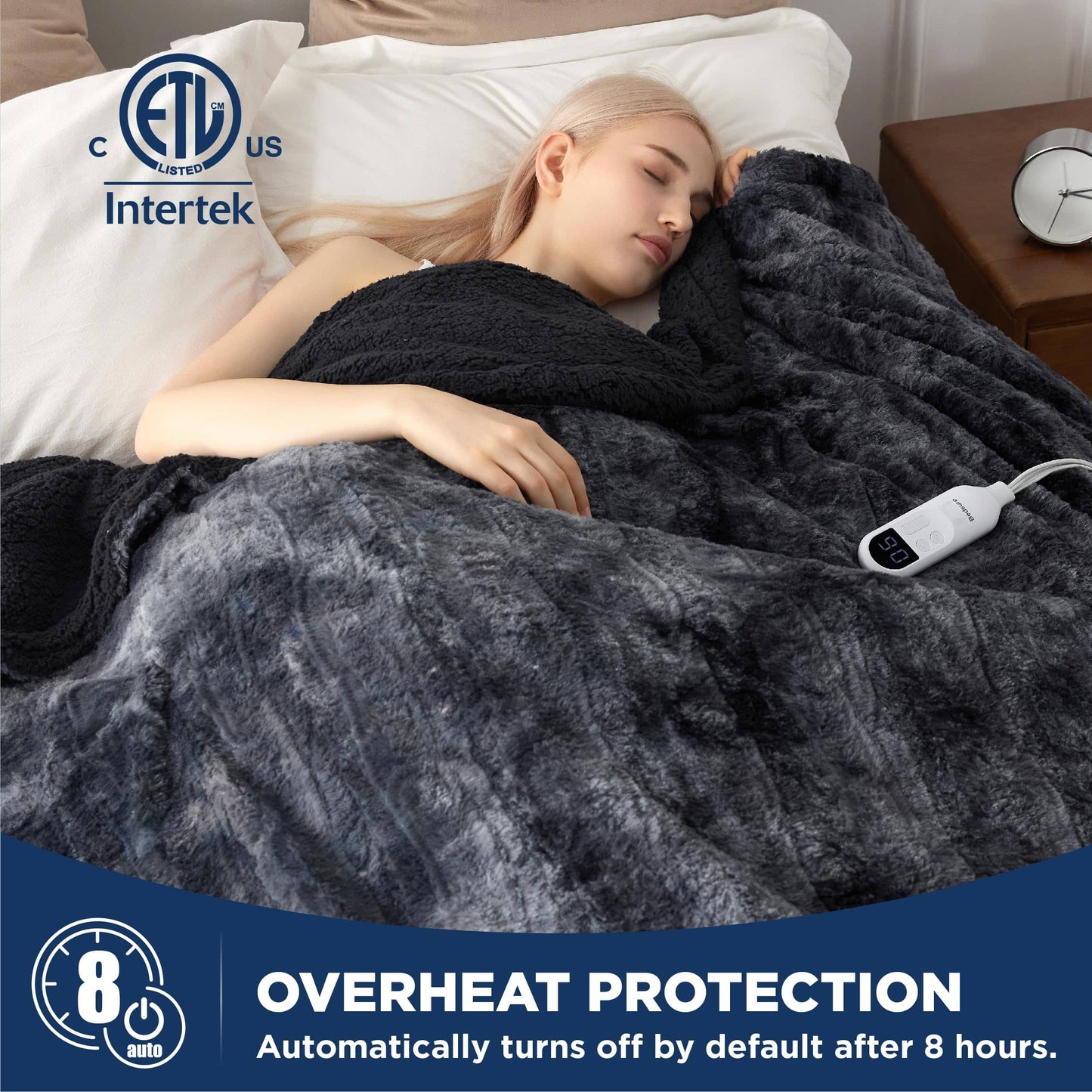 Faux Fur Heated Blanket