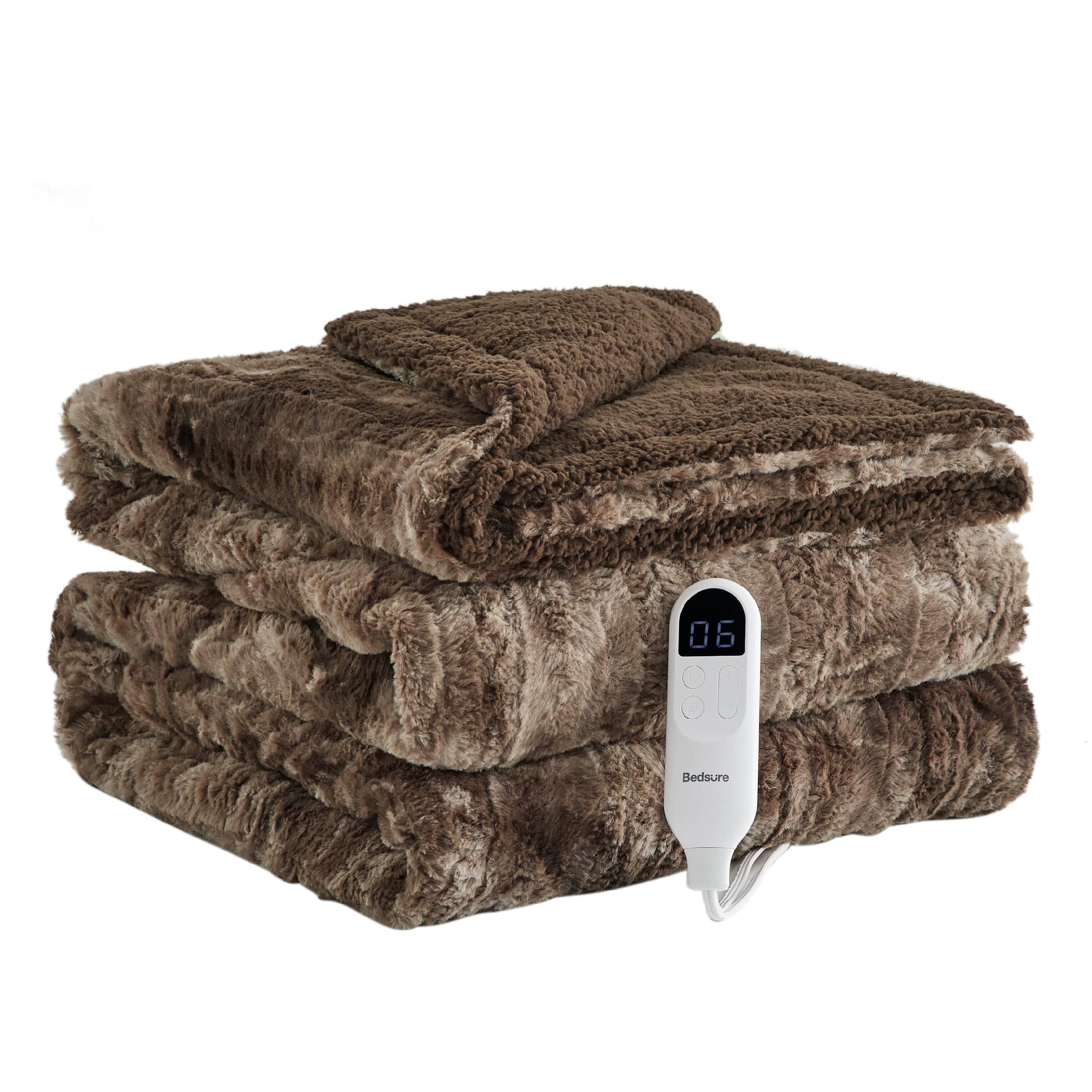 Bedsure Electric Heated Faux Fur Sherpa Blanket