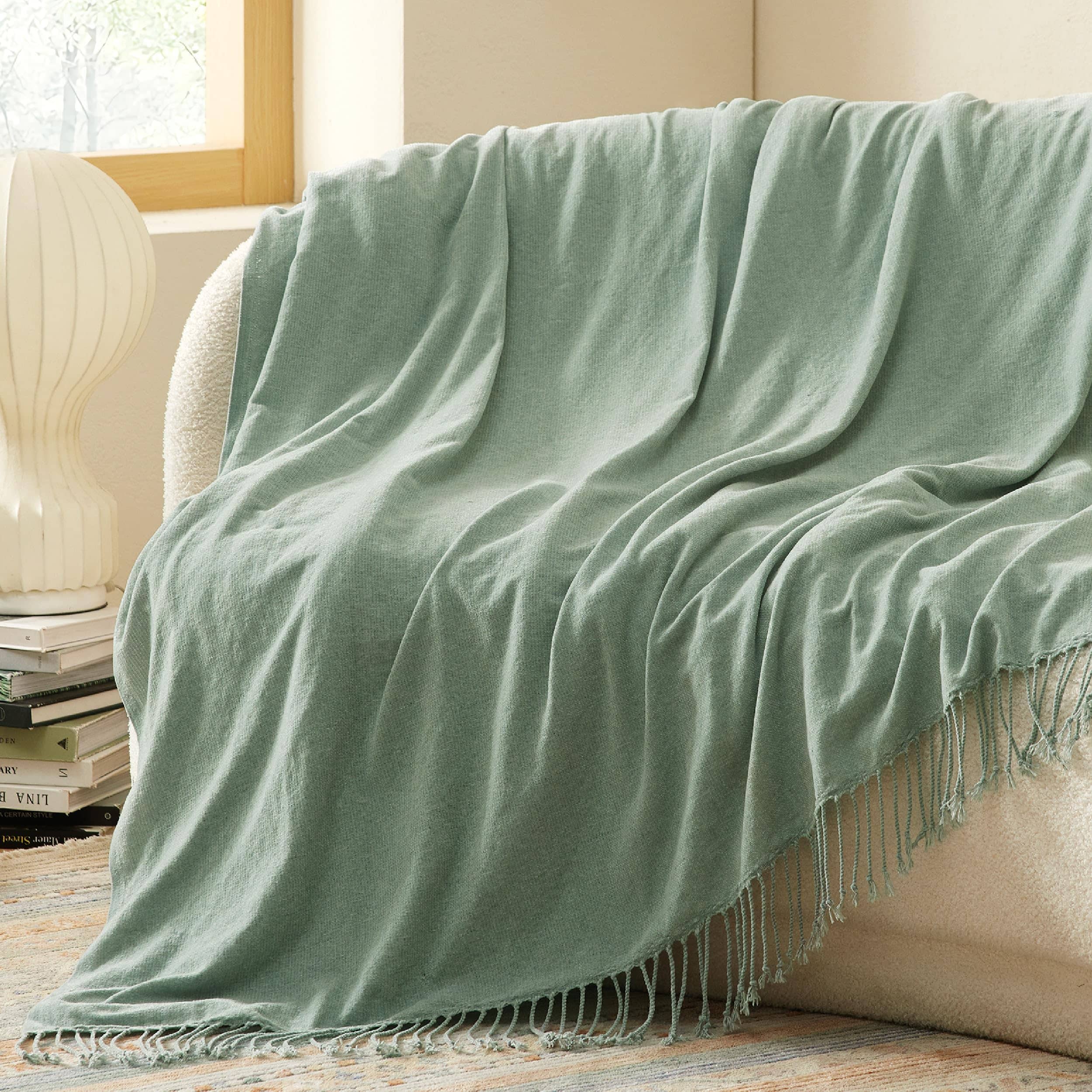 Bedsure Woven Chenille Blanket with Tassels