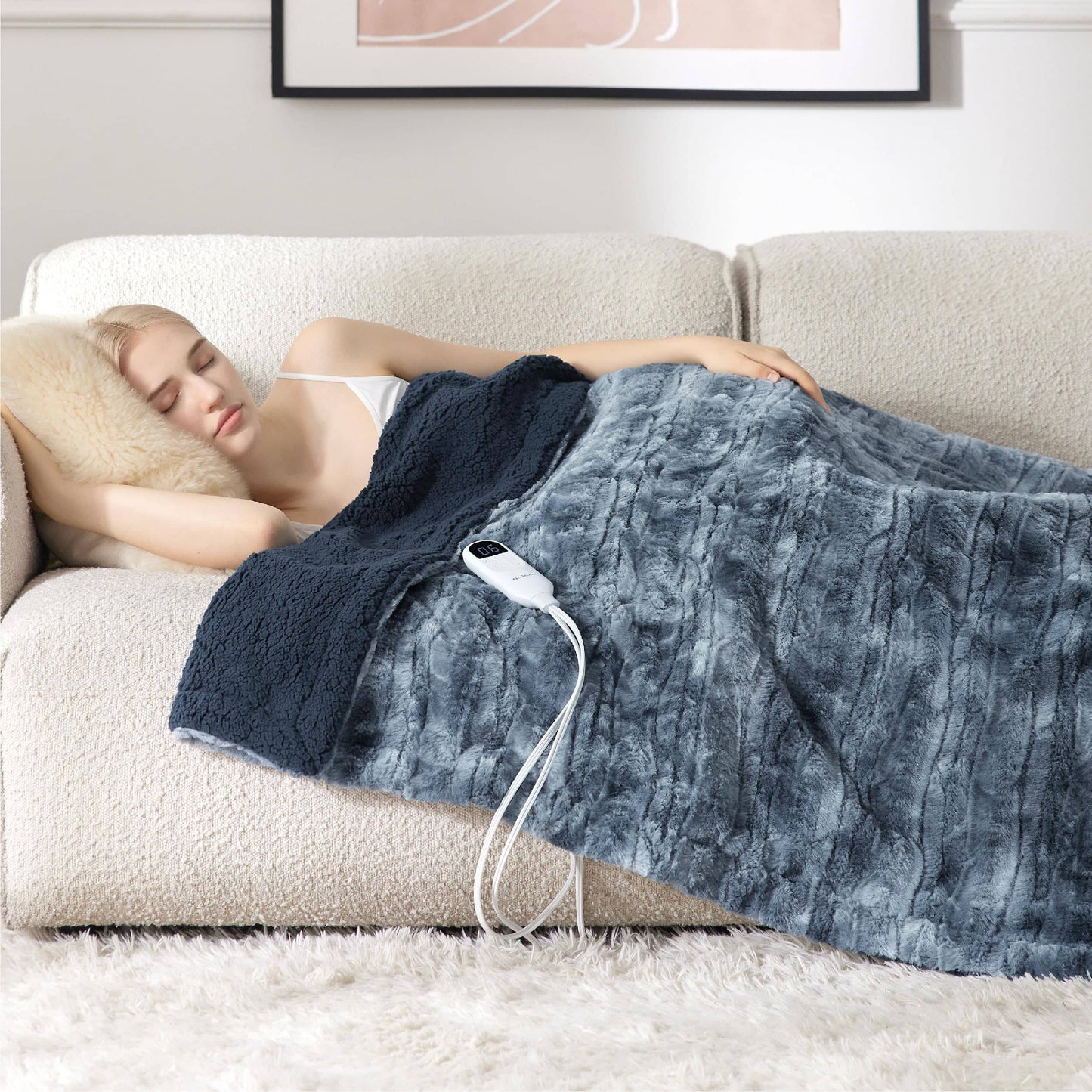 Faux Fur Heated Blanket