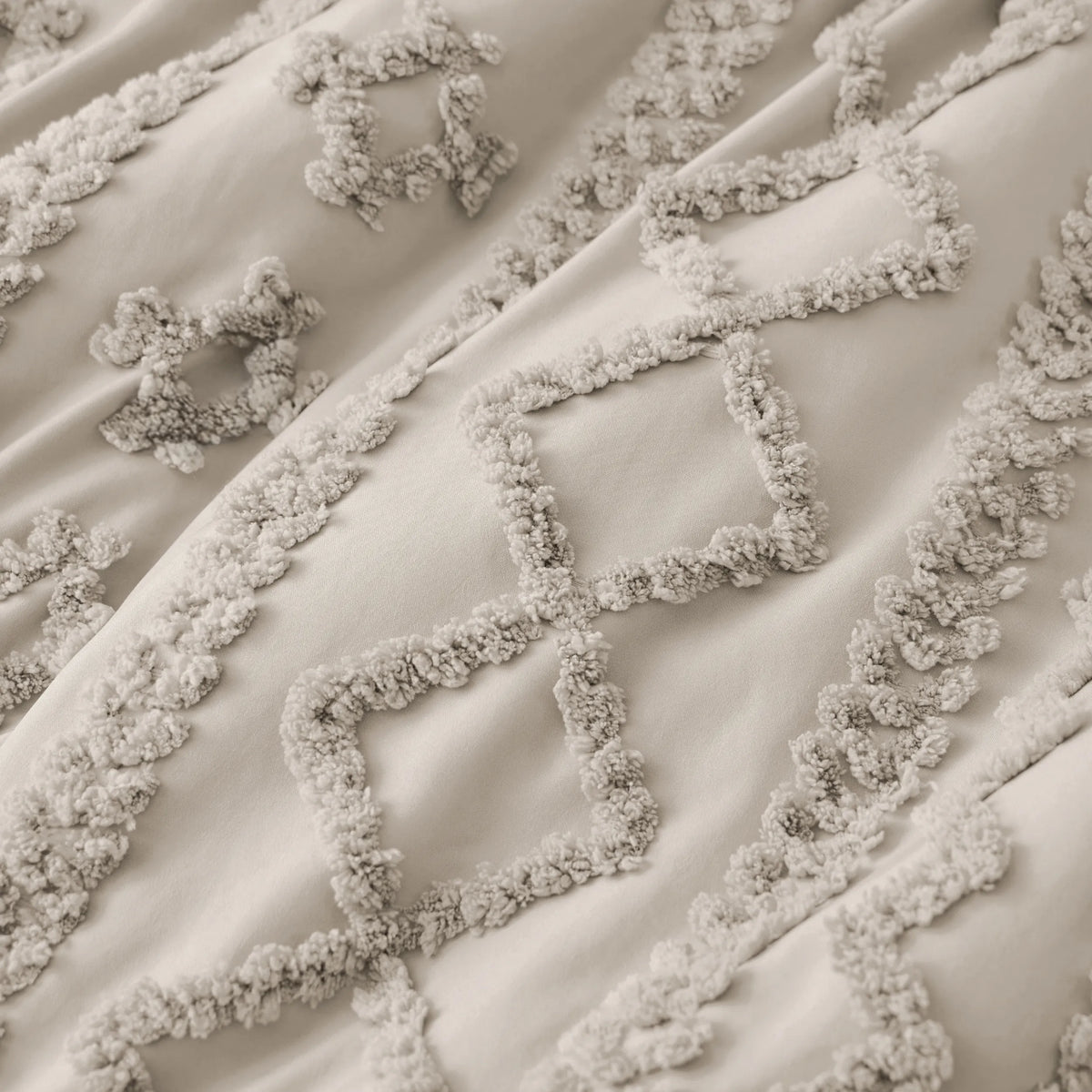Boho Tufted Embroidery Duvet Cover Set