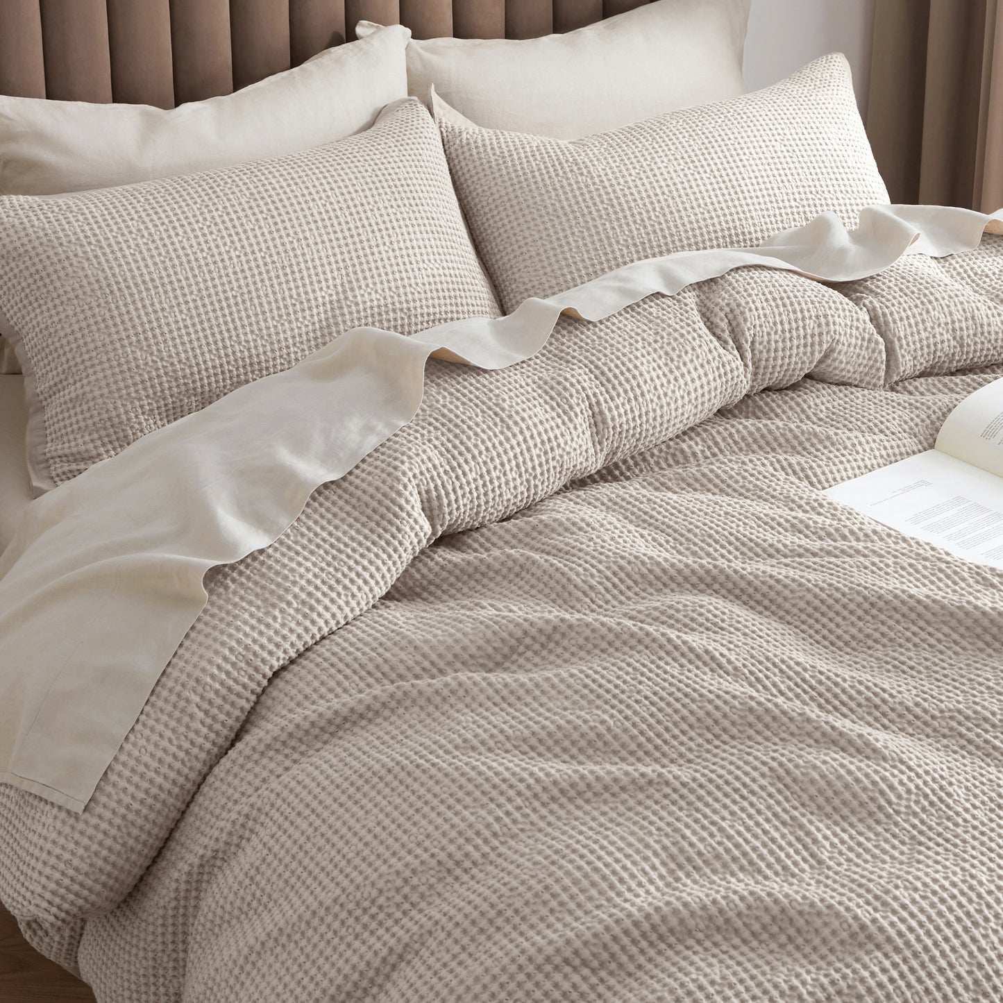 GentleSoft® Cotton Waffle Duvet Cover Set