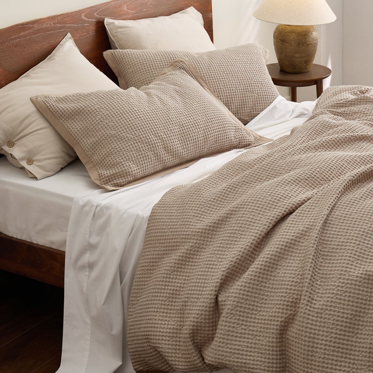 GentleSoft® Cotton Waffle Duvet Cover Set