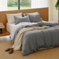 PureWoven Washed Cotton Striped Duvet Cover Set