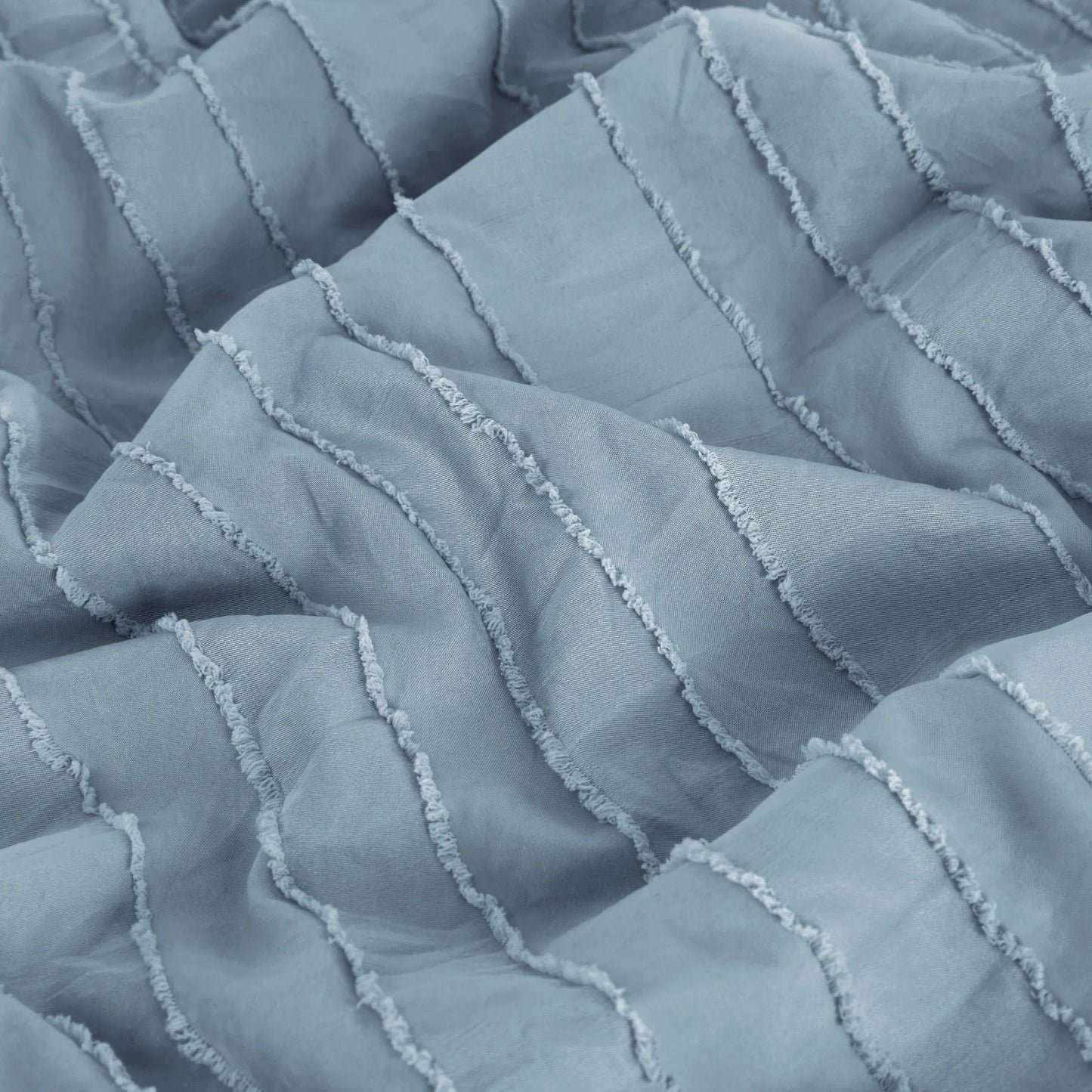 Striped Tufted Embroidery Duvet Cover Set