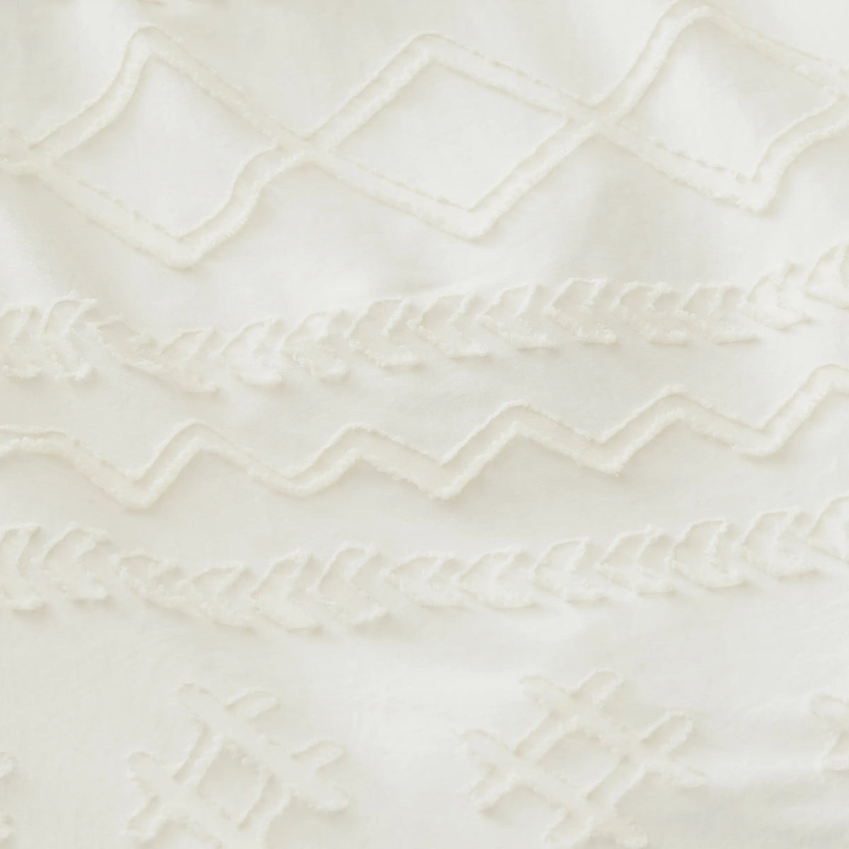 Boho Tufted Embroidery Duvet Cover Set
