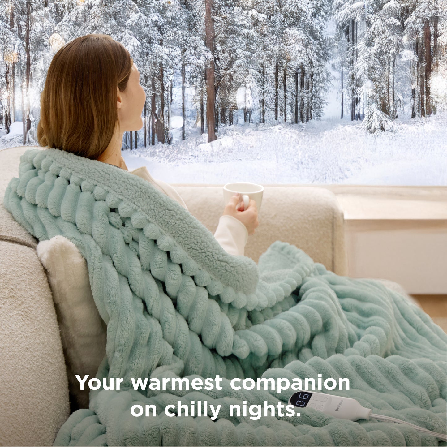 GentleSoft® Striped Flannel Heated Blanket