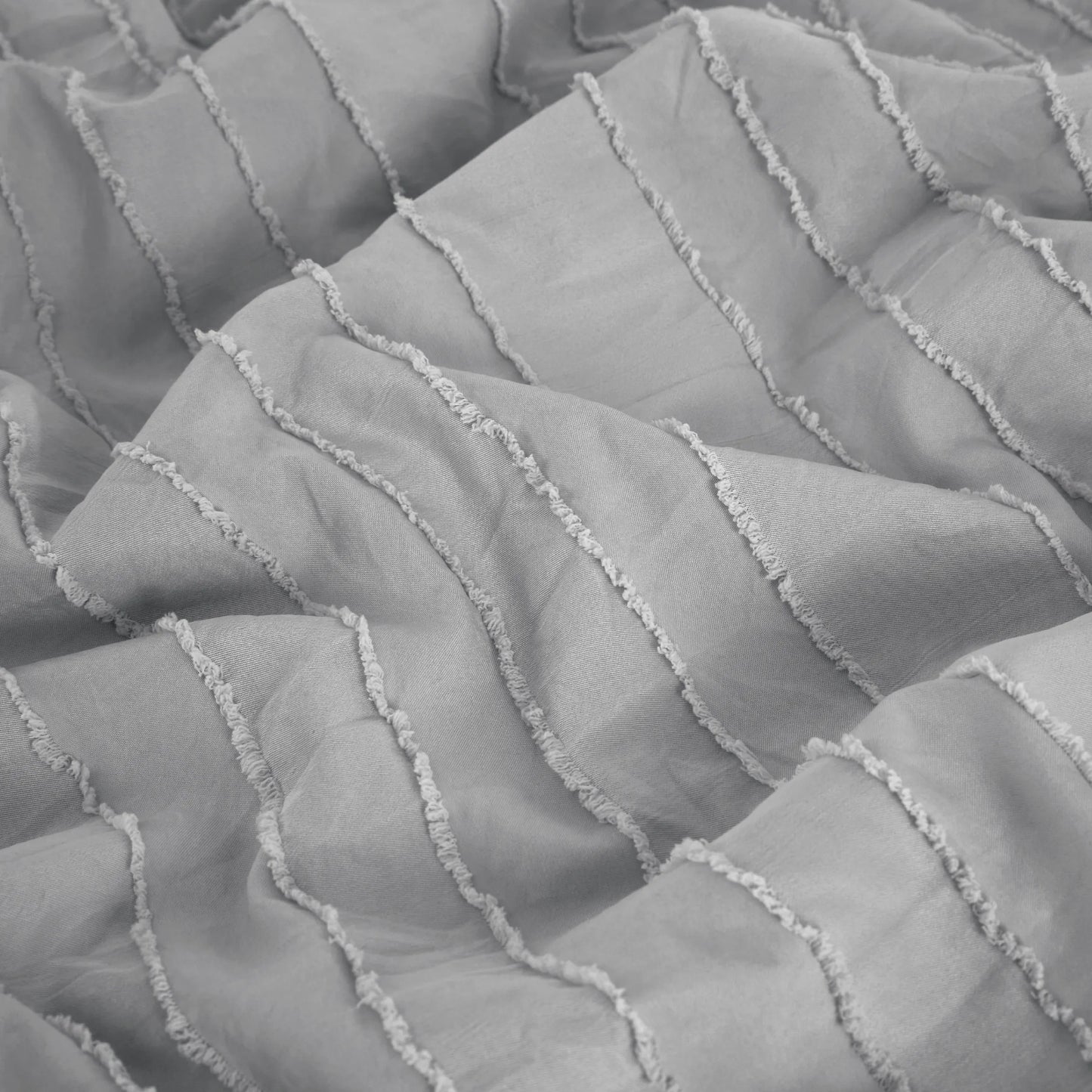Striped Tufted Embroidery Duvet Cover Set